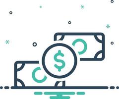 Mix icon for dollar vector