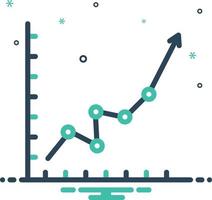 Mix icon for line graph vector