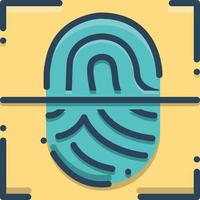 Colorful icon for fingerprint scanner vector