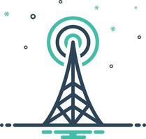 icono de mezcla para torre de radio vector