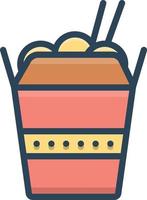 Colorful icon for wok box vector