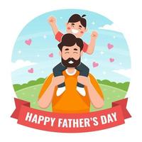 Father and Son Playing Together in Father's Day vector