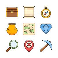Treasure Hunter Icon Set vector