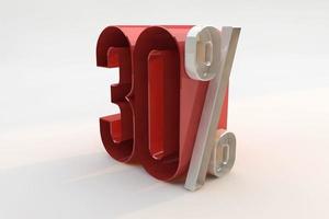30 percent sign 3d number red photo