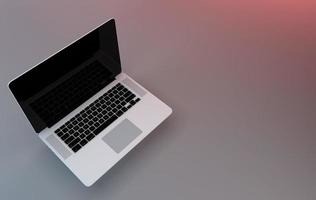 Laptop mockup top view render 3D photo