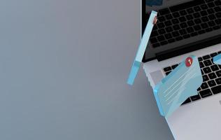 New message Notification on the computer 3D photo