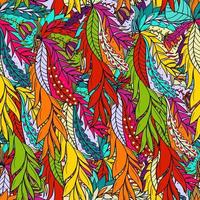 Seamless pattern background with abstract leaves and flower