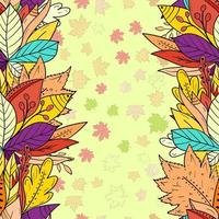 Seamless background with falling autumn leaves. Greeting card for your design vector