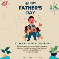 Happy Fathers Day vector template design celebration
