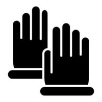 Cleaning Gloves Glyph Icon vector