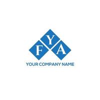 FYA letter logo design on white background. FYA creative initials letter logo concept. FYA letter design. vector