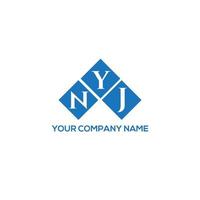 diseño de logotipo de letra nyj sobre fondo blanco. concepto de logotipo de letra de iniciales creativas de nyj. diseño de letras nyj. vector