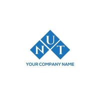NUT letter logo design on white background. NUT creative initials letter logo concept. NUT letter design. vector