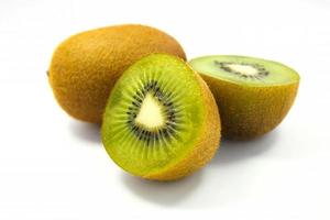 Kiwi fruit isolated on white background, macro photo