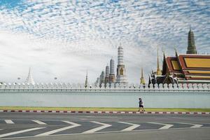 Bangkok Thailand April 13 2022 Outside of Wat Phra Kaew, The Temple of the Emerald Buddha and The Grand Palace. Bangkok luxurious royal palace. photo