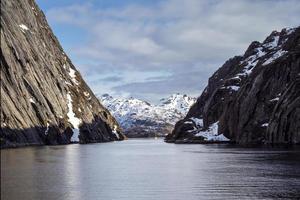Entrance to Trollfjord in the Lofoten Islands, Norway