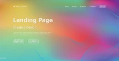 Gradient colorful web template landing page digital website landing page design concept - Vector