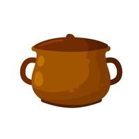 Clay pot. Copper jug. vector