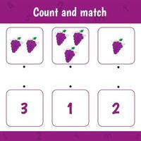 Count and match. Grape vector