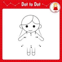 Connect the dots. Doll vector