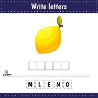 Crossword. Guess the word. Lemon