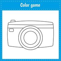 Coloring page of a camera for kids vector
