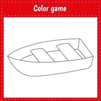 Coloring page of a boat for kids vector