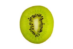 Cross section of fresh kiwi fruit isolated on white background photo