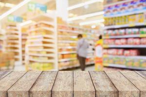 Supermarket interior blur background photo