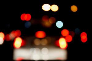 City Traffic Lights Background With Blurred Lights photo