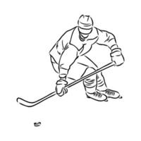 bosquejo del vector del jugador de hockey