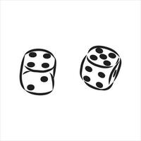 playing dice vector sketch