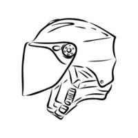 bosquejo del vector del casco de la motocicleta