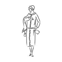 retro fashion vector sketch