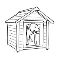 bosquejo del vector de la caseta de perro