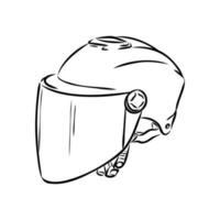 bosquejo del vector del casco de la motocicleta