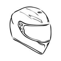 bosquejo del vector del casco de la motocicleta