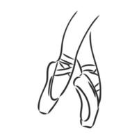 pointe shoes vector sketch