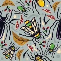 Bug Seamless Pattern Concept vector