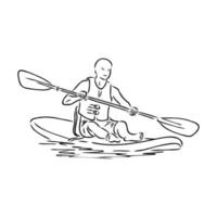 bosquejo del vector de paddleboarding