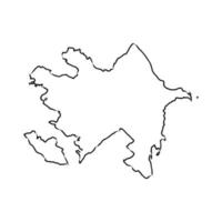 azerbaijan map vector sketch