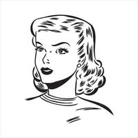 retro comics character vector sketch