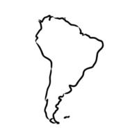 south america map vector sketch