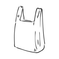 bosquejo del vector de la bolsa de plástico