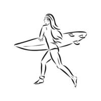 dibujo vectorial de surf vector