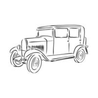 retro car vector sketch