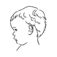 child profile vector sketch