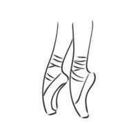 dibujo vectorial de zapatillas de punta vector