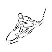 surfing vector sketch