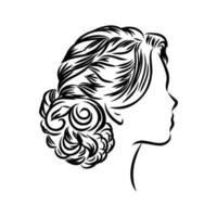 beautiful hairstyle vector sketch